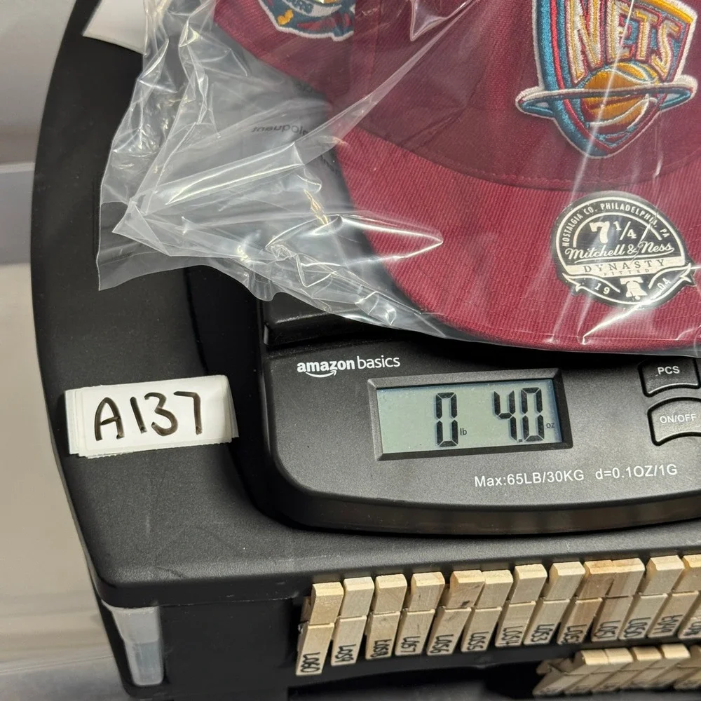 New Jersey Nets Mitchell & Ness Hat Mens 7 1/4 Maroon NBA Dynasty Fitted‎ Cap